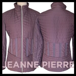 Jeanne Pierre Burgundy Quilted Lightweight Puffer Jacket (S)